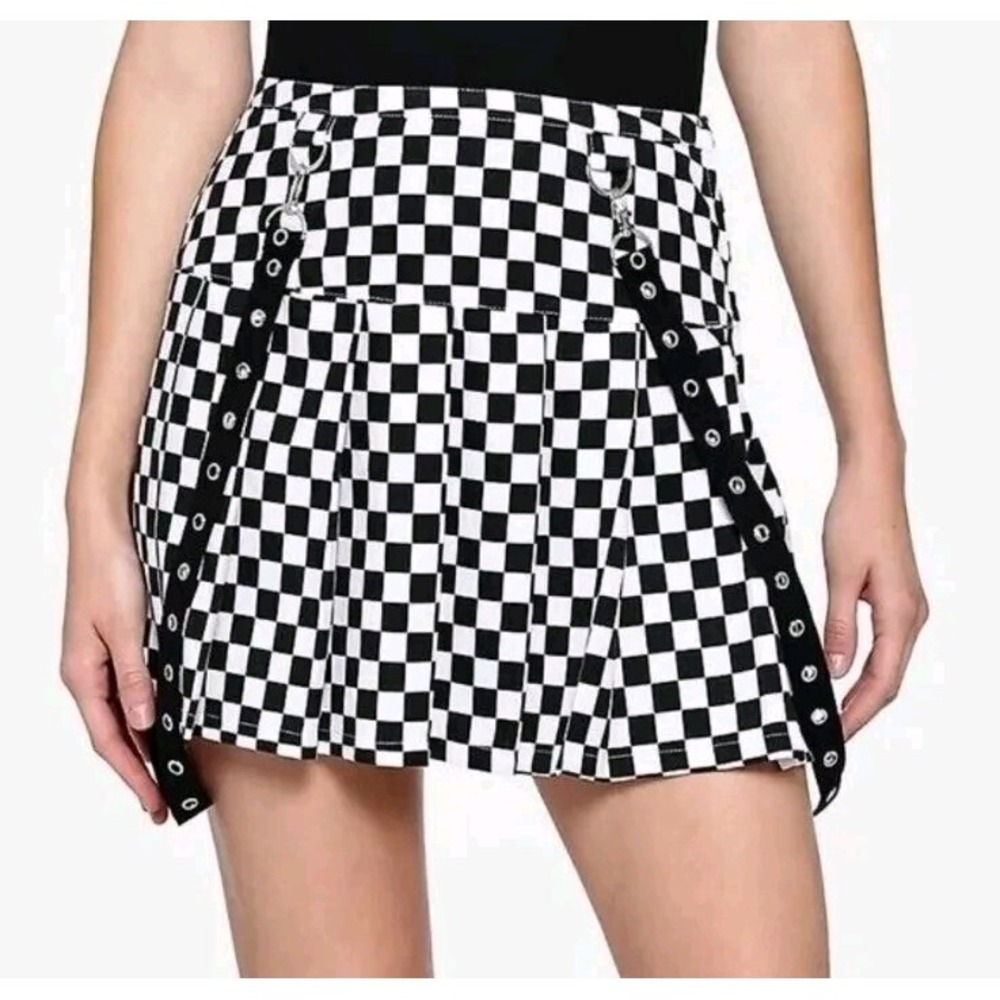Hot Topic Checkered Skirt XL Suspenders NWT Retro Halloween Schoolgirl Cosplay